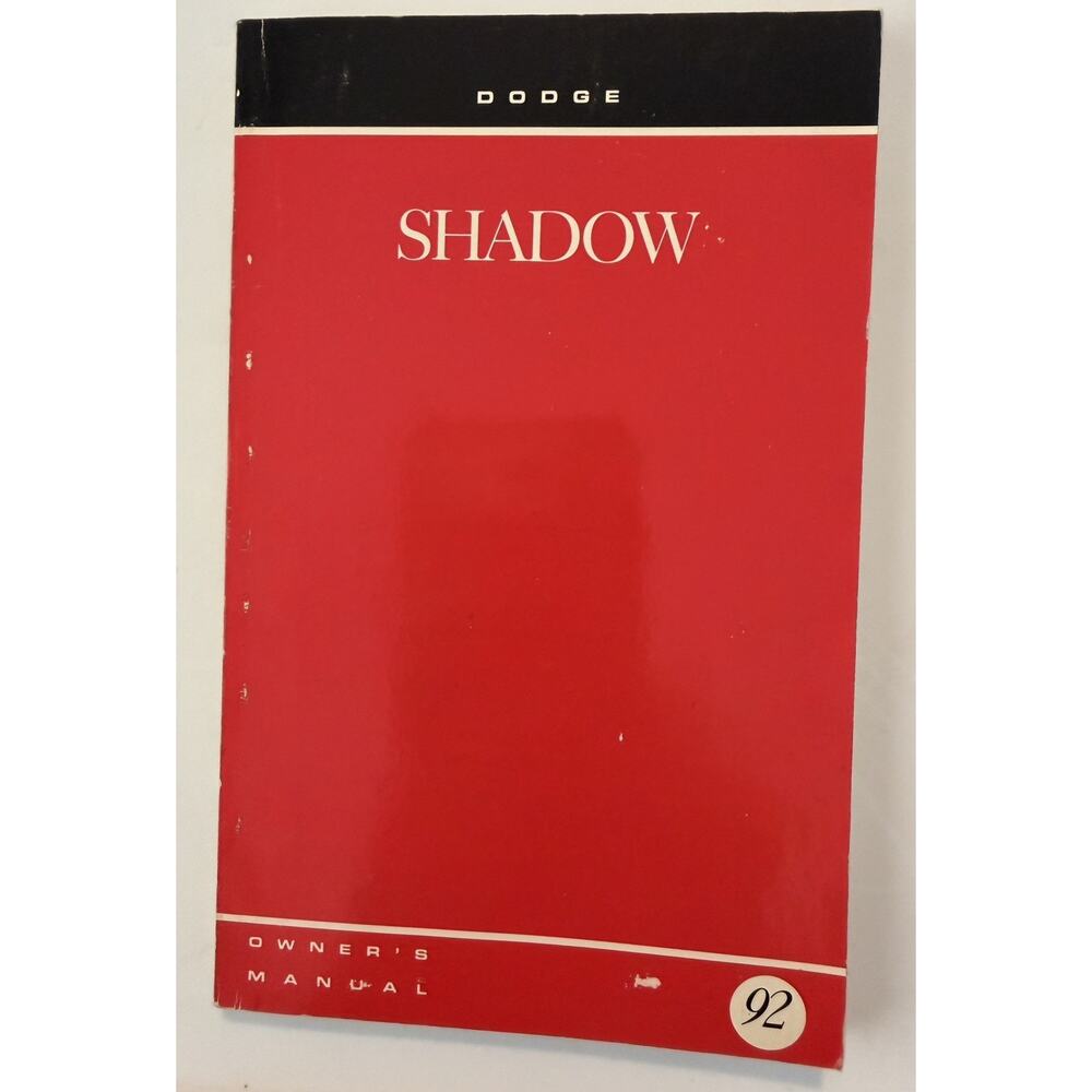 1992 Dodge Shadow Owner's Manual 81-226-9231